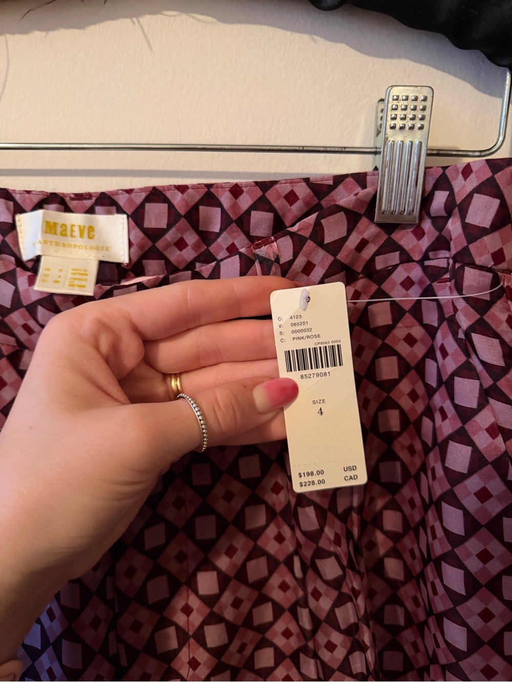 NWT Maeve by Anthropologie ‘The Avery’ Printed Wide-Leg 100% Silk Pants - Picture 6 of 13